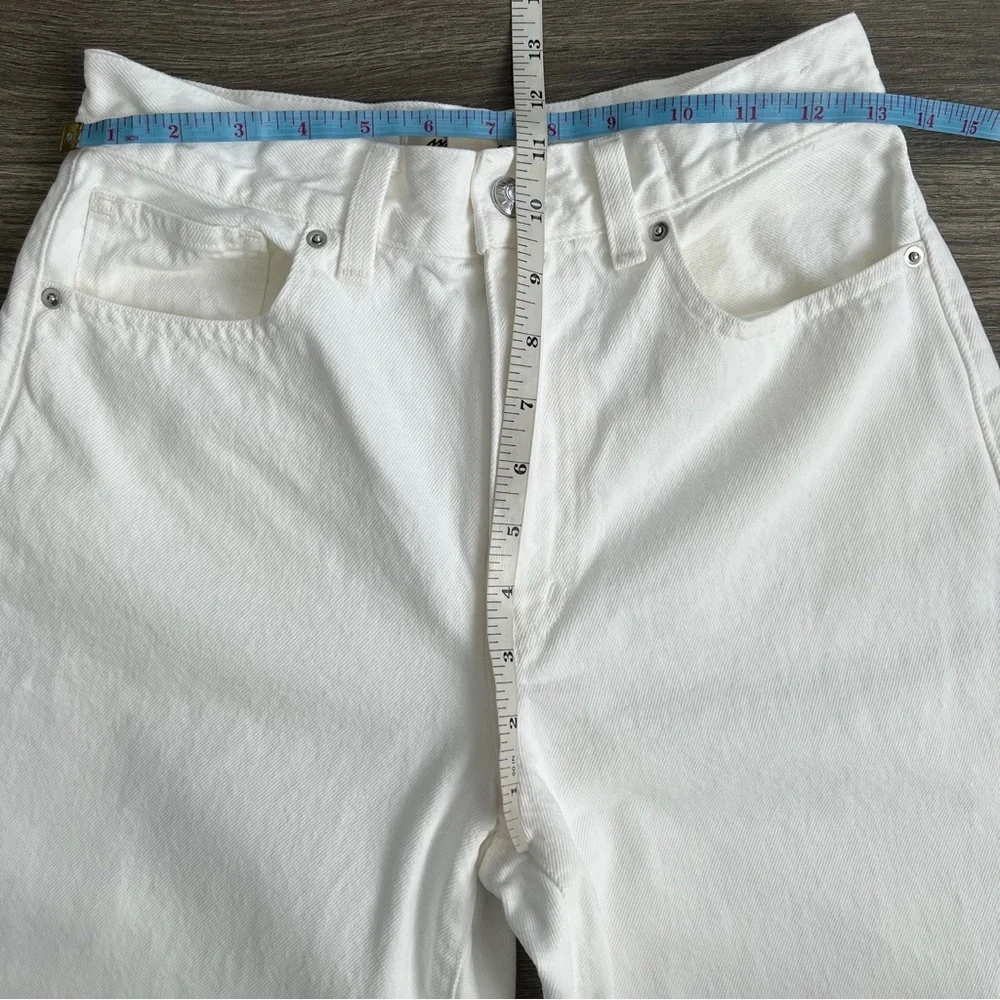 MADEWELL Denim Culottes Size 24 Pure White Wide Leg High Rise Relaxed Boho Retro